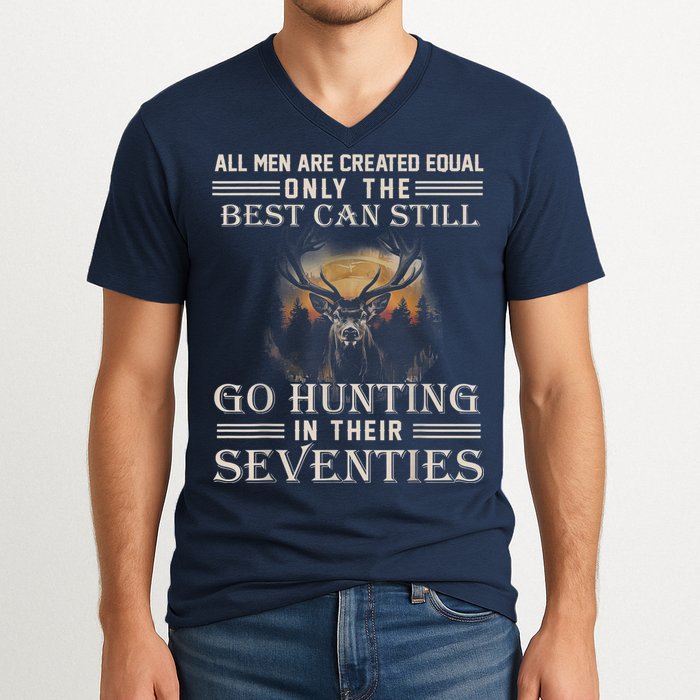 Go Hunting In Their Seventies V-Neck T-Shirt