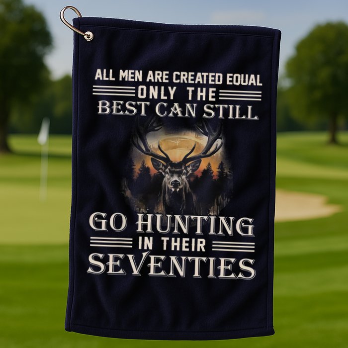 Go Hunting In Their Seventies Golf Towel