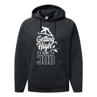 Getting High Is My Job Performance Fleece Hoodie