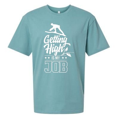 Getting High Is My Job Sueded Cloud Jersey T-Shirt