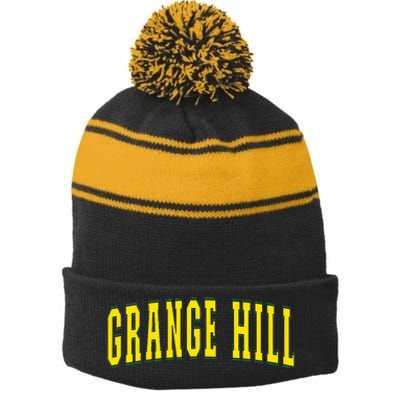 Grange Hill Jamaica Jamaican Souvenir Grange Hill Stripe Pom Pom Beanie