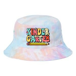 Groovy Hello Kindergarten Vibes Retro Teacher To School Tie Dye Newport Bucket Hat