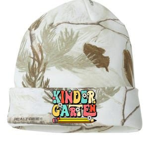 Groovy Hello Kindergarten Vibes Retro Teacher To School Kati Licensed 12" Camo Beanie