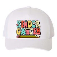 Groovy Hello Kindergarten Vibes Retro Teacher To School Yupoong Adult 5-Panel Trucker Hat