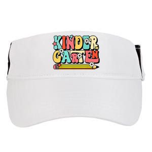 Groovy Hello Kindergarten Vibes Retro Teacher To School Adult Drive Performance Visor