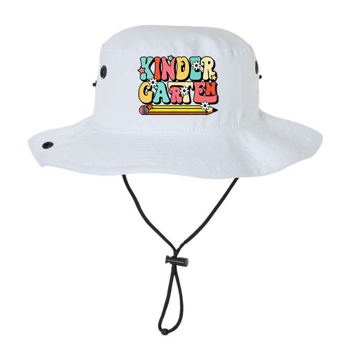 Groovy Hello Kindergarten Vibes Retro Teacher To School Legacy Cool Fit Booney Bucket Hat