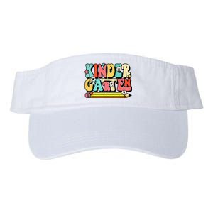 Groovy Hello Kindergarten Vibes Retro Teacher To School Valucap Bio-Washed Visor