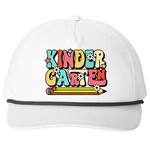 Groovy Hello Kindergarten Vibes Retro Teacher To School Snapback Five-Panel Rope Hat