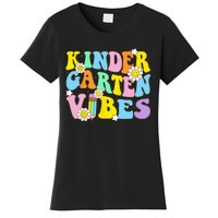 Groovy Hello Kindergarten Vibes Retro Teacher Back To School Women's T-Shirt