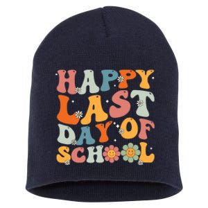 Groovy Happy Last Day of School Teacher Student Graduation Short Acrylic Beanie