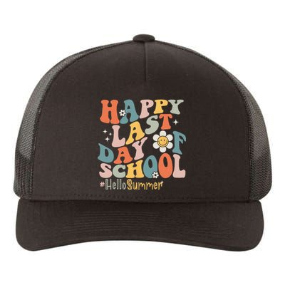 Groovy Happy Last Day of School Teacher Student Hello Summer Yupoong Adult 5-Panel Trucker Hat