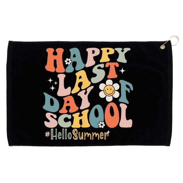 Groovy Happy Last Day of School Teacher Student Hello Summer Grommeted Golf Towel