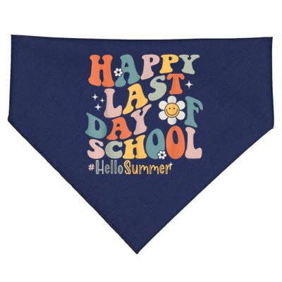 Groovy Happy Last Day Of School Teacher Student Hello Summer USA-Made Doggie Bandana