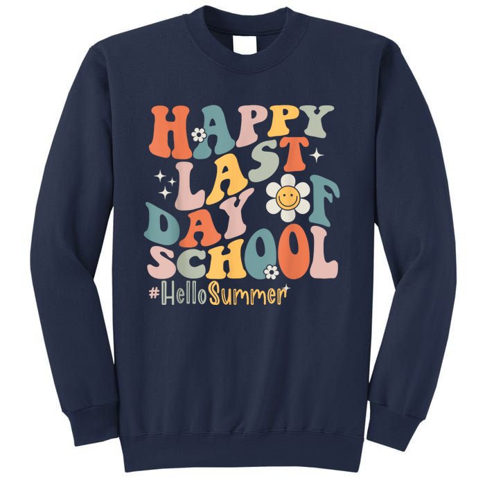 Groovy Happy Last Day Of School Teacher Student Hello Summer Sweatshirt