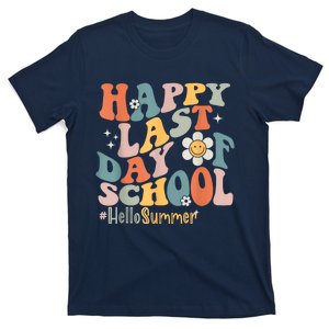 Groovy Happy Last Day Of School Teacher Student Hello Summer T-Shirt