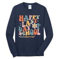 Groovy Happy Last Day Of School Teacher Student Hello Summer Tall Long Sleeve T-Shirt