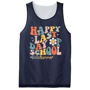 Groovy Happy Last Day Of School Teacher Student Hello Summer Mesh Reversible Basketball Jersey Tank