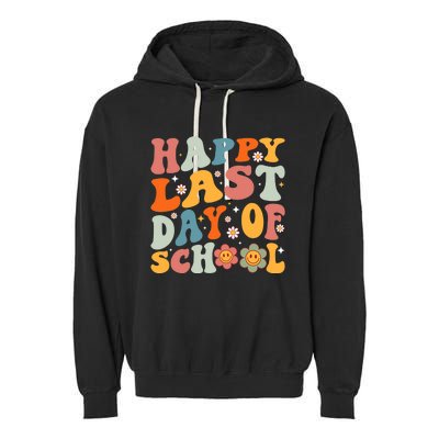 Groovy Happy Last Day Of School Teacher Student Graduation Garment-Dyed Fleece Hoodie