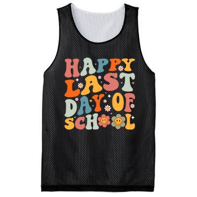 Groovy Happy Last Day Of School Teacher Student Graduation Mesh Reversible Basketball Jersey Tank