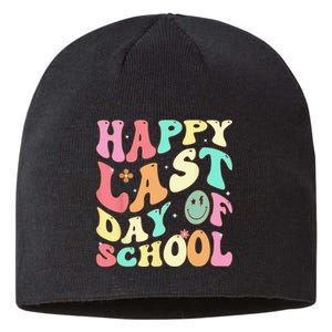 Groovy Happy Last Day of School Teacher Student Graduation Sustainable Beanie