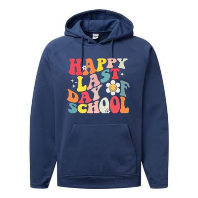 Groovy Happy Last Day Of School Teacher Student Graduation Performance Fleece Hoodie