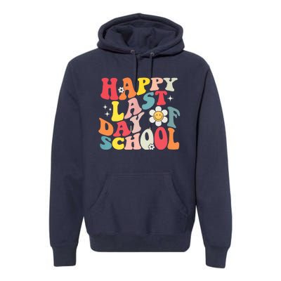 Groovy Happy Last Day Of School Teacher Student Graduation Premium Hoodie