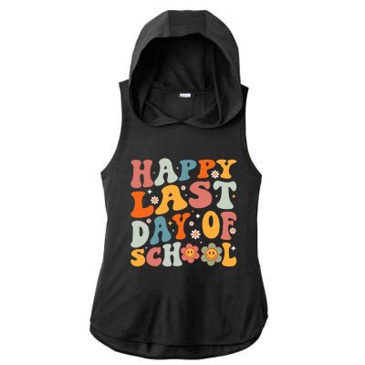 Groovy Happy Last Day Of School Teacher Student Graduation Ladies PosiCharge Tri-Blend Wicking Draft Hoodie Tank