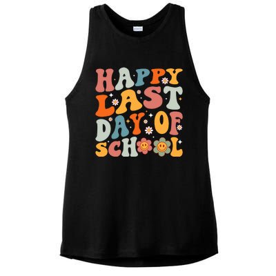 Groovy Happy Last Day Of School Teacher Student Graduation Ladies PosiCharge Tri-Blend Wicking Tank