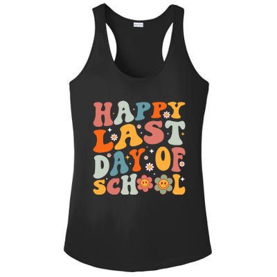 Groovy Happy Last Day Of School Teacher Student Graduation Ladies PosiCharge Competitor Racerback Tank