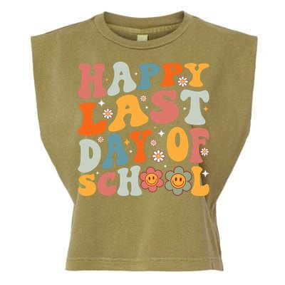 Groovy Happy Last Day Of School Teacher Student Graduation Garment-Dyed Women's Muscle Tee