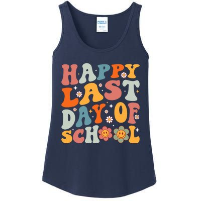 Groovy Happy Last Day Of School Teacher Student Graduation Ladies Essential Tank