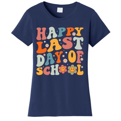 Groovy Happy Last Day Of School Teacher Student Graduation Women's T-Shirt