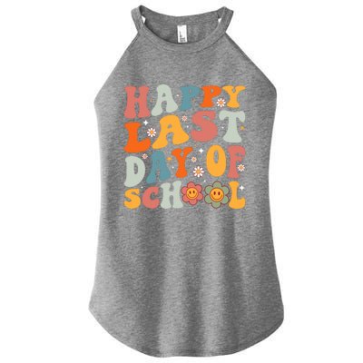 Groovy Happy Last Day Of School Teacher Student Graduation Women's Perfect Tri Rocker Tank