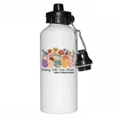 Groovy Helping Little Ones Bloom Labor & Delivery Nurse Aluminum Water Bottle