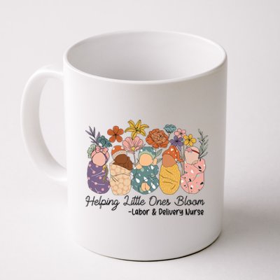 Groovy Helping Little Ones Bloom Labor & Delivery Nurse Coffee Mug