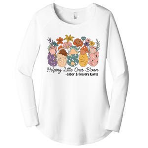 Groovy Helping Little Ones Bloom Labor & Delivery Nurse Women's Perfect Tri Tunic Long Sleeve Shirt