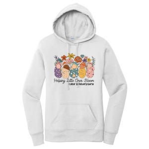 Groovy Helping Little Ones Bloom Labor & Delivery Nurse Women's Pullover Hoodie