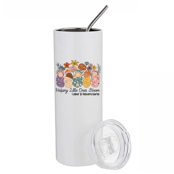 Groovy Helping Little Ones Bloom Labor & Delivery Nurse Stainless Steel Tumbler