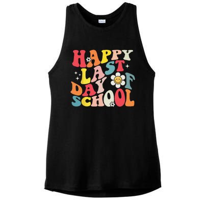 Groovy Happy Last Day of School Teacher Student Graduation Ladies PosiCharge Tri-Blend Wicking Tank