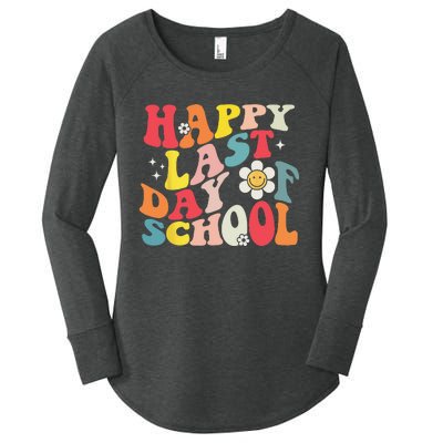 Groovy Happy Last Day of School Teacher Student Graduation Women's Perfect Tri Tunic Long Sleeve Shirt