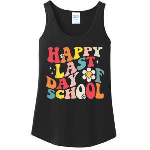 Groovy Happy Last Day of School Teacher Student Graduation Ladies Essential Tank