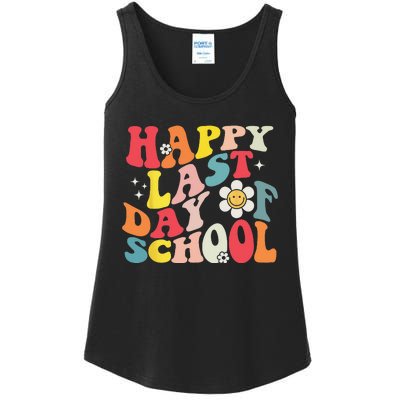 Groovy Happy Last Day of School Teacher Student Graduation Ladies Essential Tank