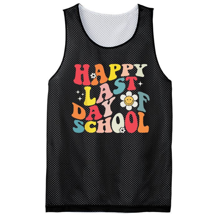 Groovy Happy Last Day of School Teacher Student Graduation Mesh Reversible Basketball Jersey Tank