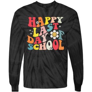 Groovy Happy Last Day of School Teacher Student Graduation Tie-Dye Long Sleeve Shirt