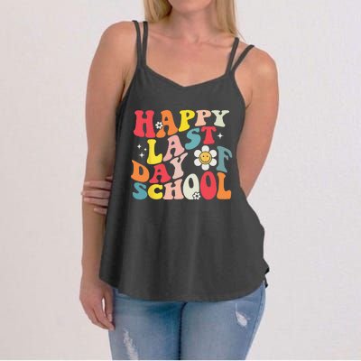 Groovy Happy Last Day of School Teacher Student Graduation Women's Strappy Tank