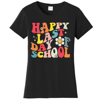 Groovy Happy Last Day of School Teacher Student Graduation Women's T-Shirt