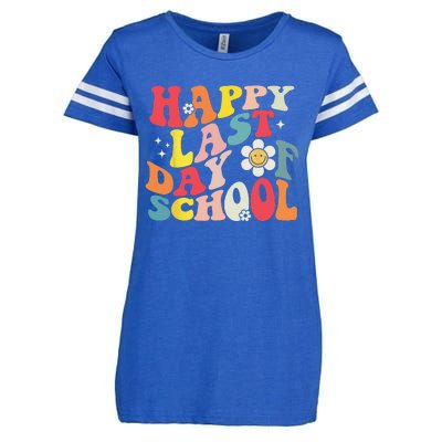 Groovy Happy Last Day of School Teacher Student Graduation Enza Ladies Jersey Football T-Shirt