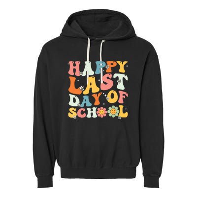 Groovy Happy Last Day Of School Teacher Student Graduation 7908 Garment-Dyed Fleece Hoodie