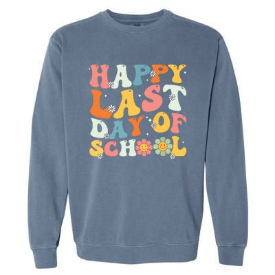 Groovy Happy Last Day Of School Teacher Student Graduation 7908 Garment-Dyed Sweatshirt