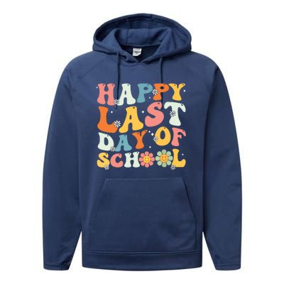 Groovy Happy Last Day Of School Teacher Student Graduation 7908 Performance Fleece Hoodie